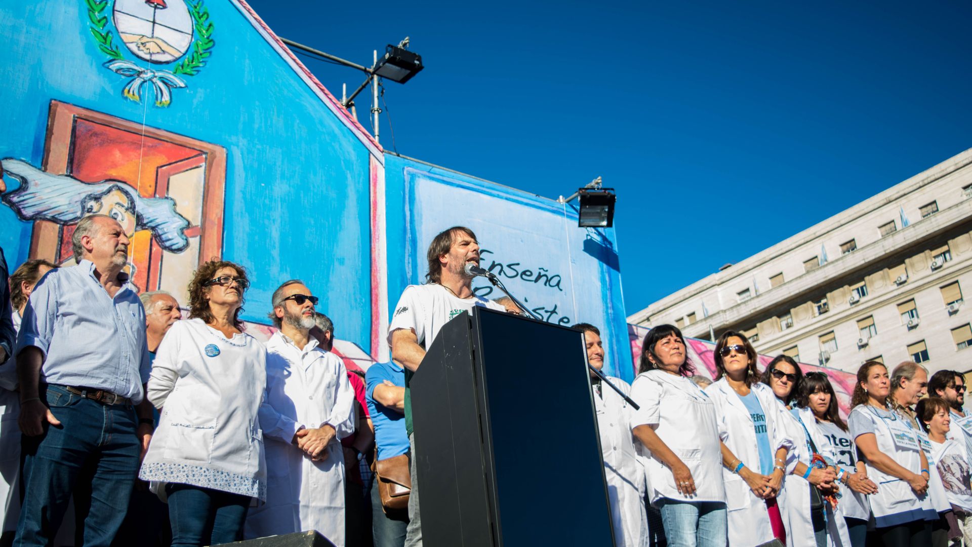 ATE Capital celebró el Día del Trabajador y marchó a la Escuela Itinerante