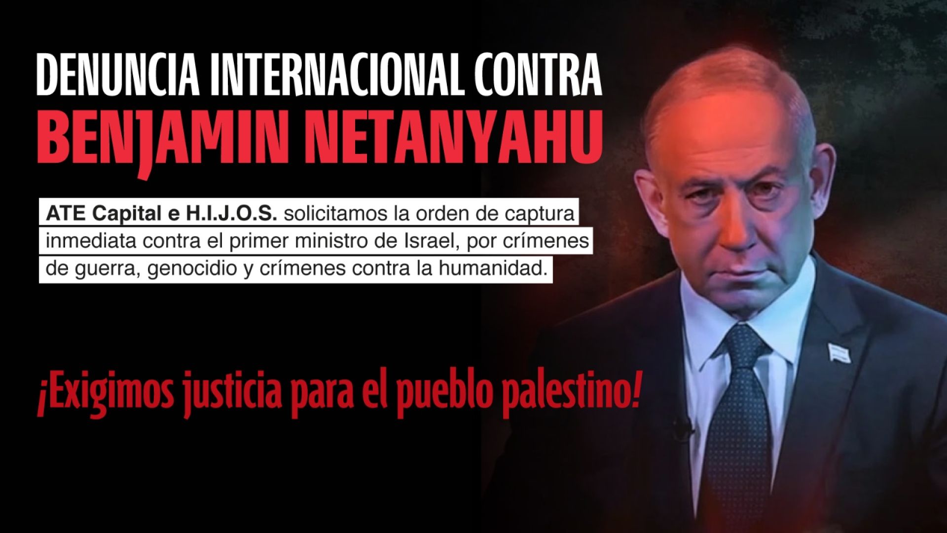 Solicitud de detención de Benjamin Netanyahu por crímenes de guerra y genocidio